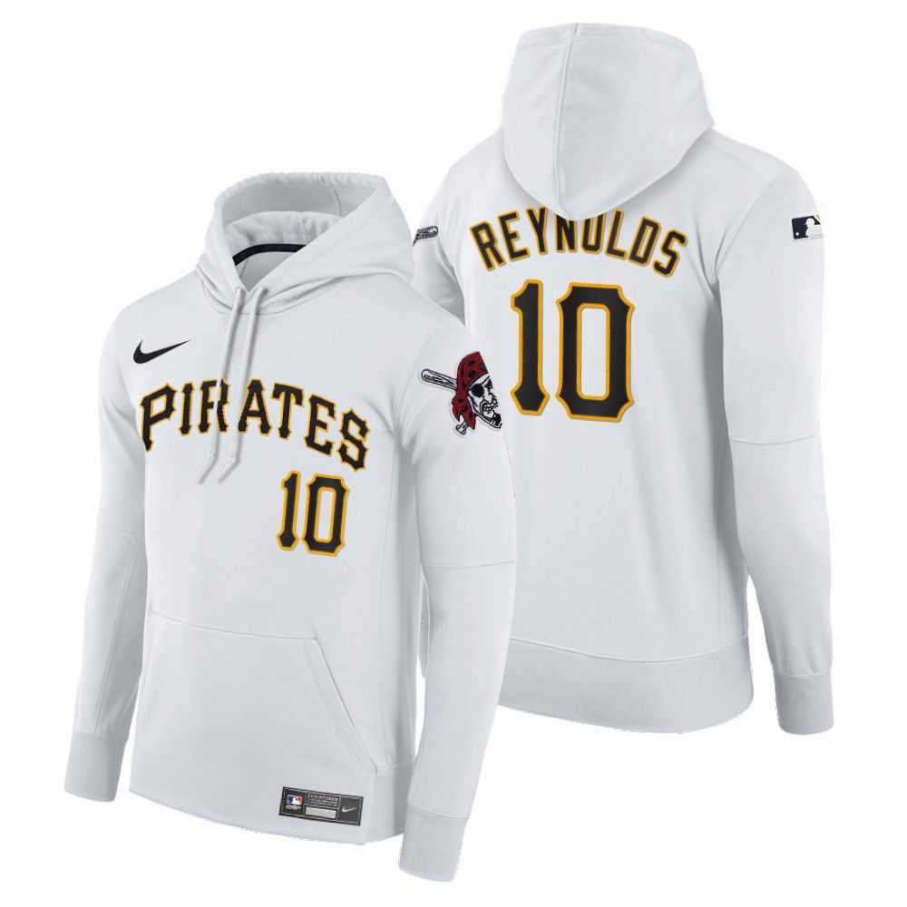 Men Pittsburgh Pirates 10 Reynolds white home hoodie 2021 MLB Nike Jerseys